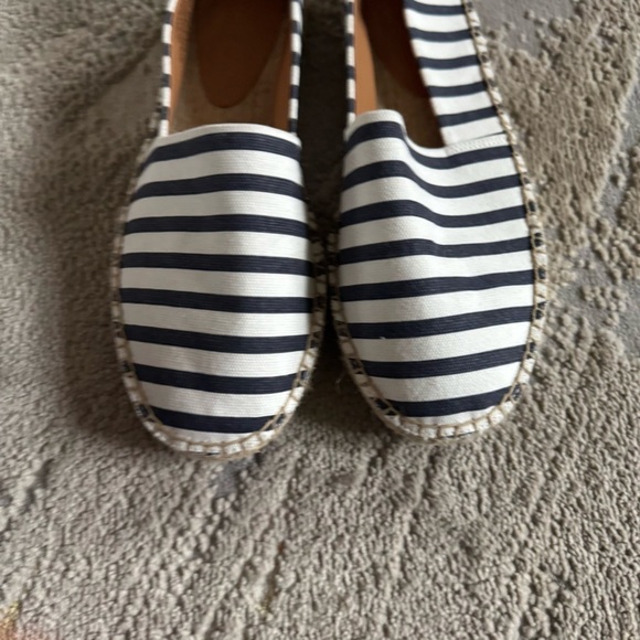 J Crew espadrilles slip on flats navy white striped 9 - Picture 5 of 11